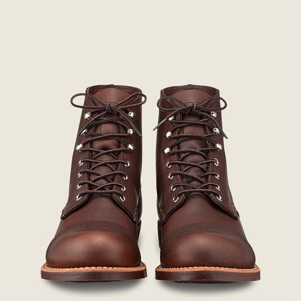 Red Wing Heritage Boots Brown - Red Wing Mens Iron Ranger - 6-inch Harness Leather - RVDSI-1928